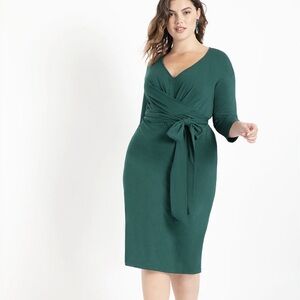 Eloquii Green Wrap Mini Dress